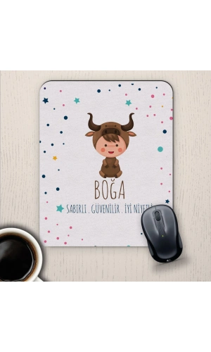 Boğa Burçlarına Özel Sevimli Mouse Pad