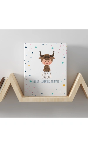 Boğa Burcuna Özel Tasarım Kanvas  Tablo