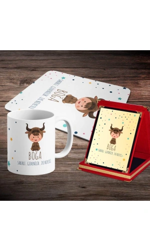 Boğa Burcuna Özel Tasarım Sevimli Hediye Seti