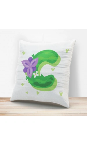 C Harfi Tasarımlı Yastık Kılıfı