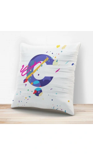 Ç Harfi Tasarımlı Yastık Kılıfı