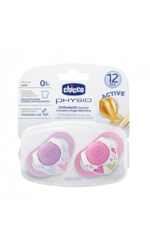 Chicco 2 li Physio Kauçuk Emzik 12 ay+ Kız