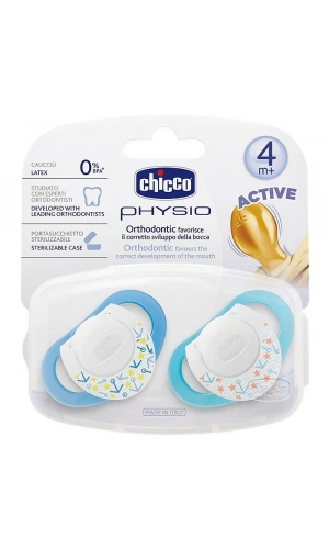 Chicco Physio Kauçuk Emzik +4ay - Mavi