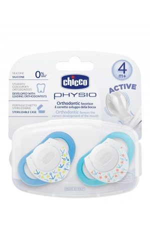 Chicco Physio Silikon Emzik 4m+ 2li - Mavi