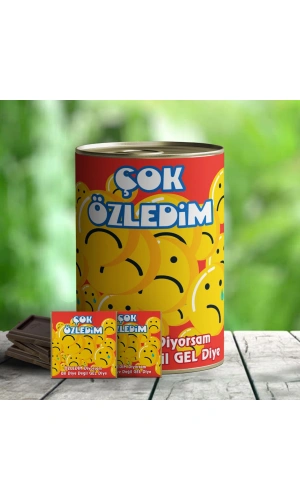 Çok Özledim Temalı Hediye Çikolata Konservesi