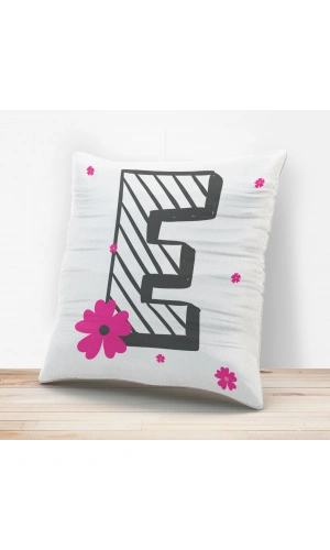 E Harfi Tasarımlı Yastık Kılıfı