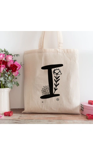 I Harfi Tasarımlı Alışveriş Plaj Bez Çanta