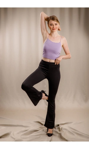 İspanyol Paça Tayt - SİYAH