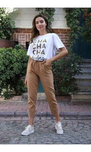 Jogger Pantolon- SÜTLÜ KAHVE