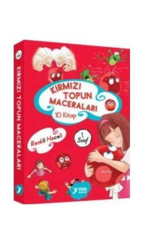 Kırmızı Topun Maceraları (10 Kitap Takım) 1. Sınıf El Yazılı Renkli Heceli