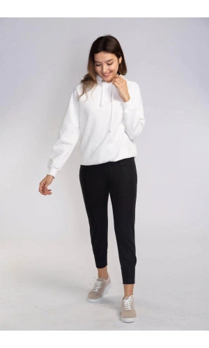 Lastikli Cepli Triko Eşofman Altı-SİYAH