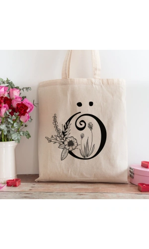 Ö Harfi Tasarımlı Alışveriş Plaj Bez Çanta