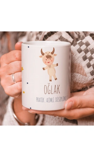 Oğlak Burcu Özel Sevimli Beyaz Kupa Bardak