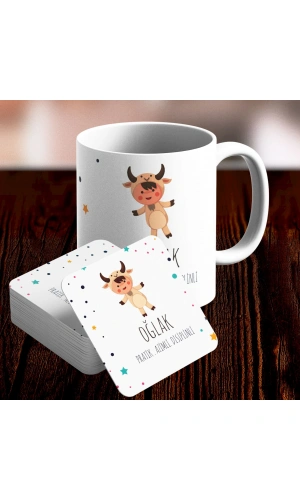 Oğlak Burcu Özel Sevimli Kupa ve Altlık Seti