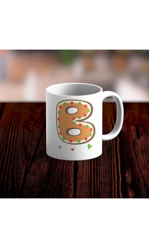 Özel Tasarım B Harfi Beyaz Kupa Bardak