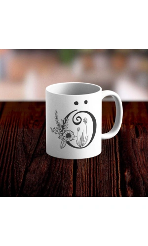 Özel Tasarım Ö Harfi Beyaz Kupa Bardak