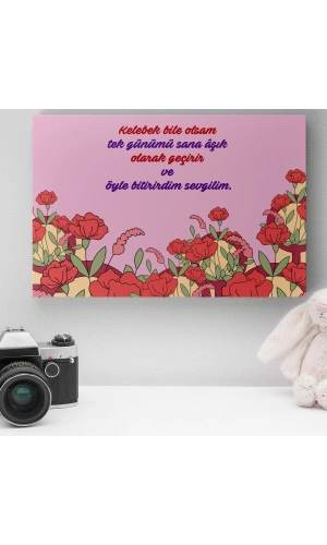 Romantik Tasarımlı Mini Kanvas Tablo - No1