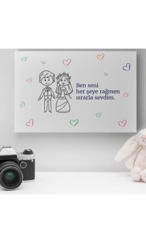 Romantik Tasarımlı Mini Kanvas Tablo - No10