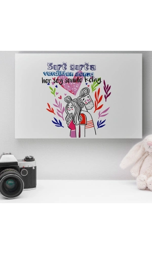 Romantik Tasarımlı Mini Kanvas Tablo - No11