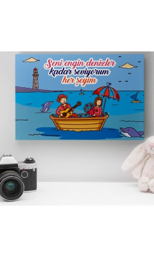 Romantik Tasarımlı Mini Kanvas Tablo - No15