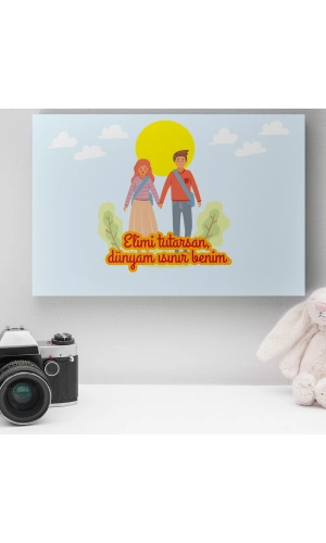 Romantik Tasarımlı Mini Kanvas Tablo - No16