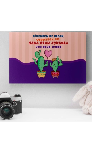 Romantik Tasarımlı Mini Kanvas Tablo - No9