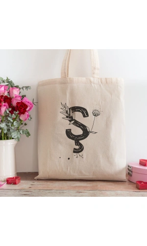 Ş Harfi Tasarımlı Alışveriş Plaj Bez Çanta