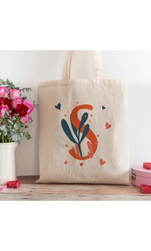 S Harfi Tasarımlı Alışveriş Plaj Bez Çanta