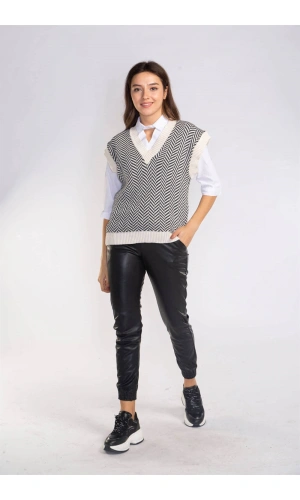 Şah Desenli Triko Süveter-DESENLİ