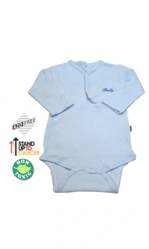 Sema Baby Uzun Kol Kaşkorse Badi (Body) - Mavi  0-6 Ay