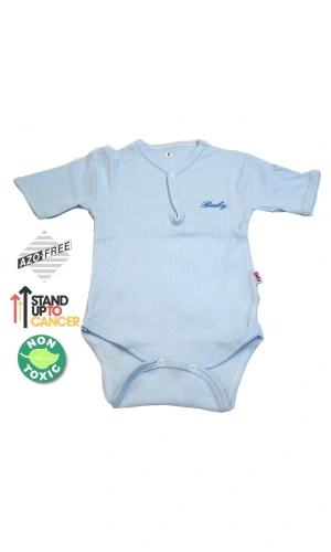 Sema Baby Yarım Kol Kaşkorse Badi (Body) - Mavi  0-6 Ay