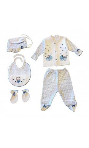 Sema Bebe 5li Premature Puanlı Set - Açık Mavi 8682476853155