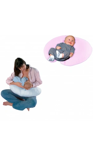 Sema Bebe Emzirme ve Bebek Destek Minderi - Mavi Fiyonk