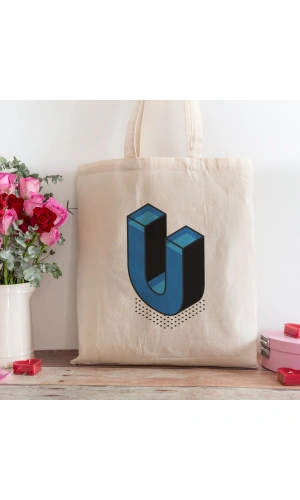 U Harfi Tasarımlı Alışveriş Plaj Bez Çanta