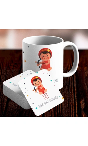 Yay Burcu Özel Sevimli Kupa ve Altlık Seti