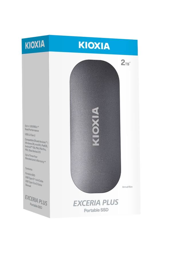 2TB KIOXIA EXCERIA PLUS G2 USB 3.2 1050/1000 MB/s LXD10S002TG8