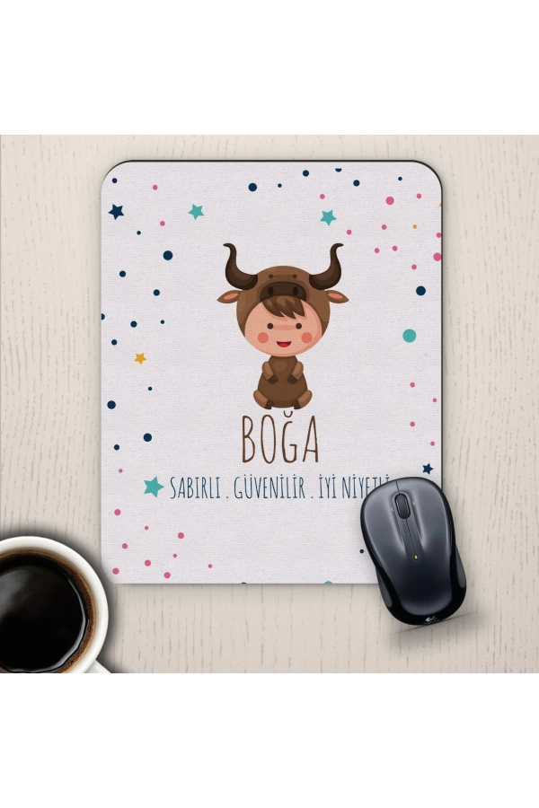 Boğa Burçlarına Özel Sevimli Mouse Pad