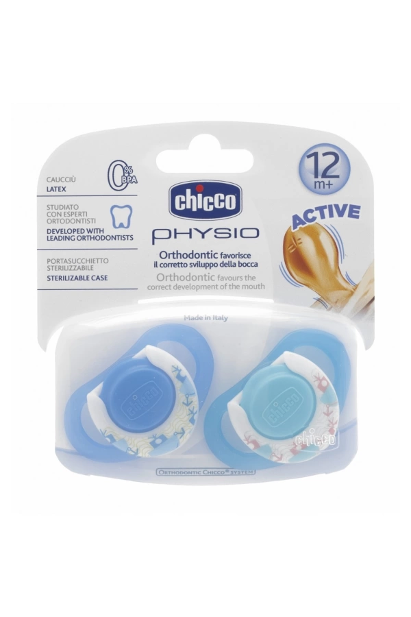 Chicco 2 li Physio Kauçuk Emzik 12 ay+ Erkek