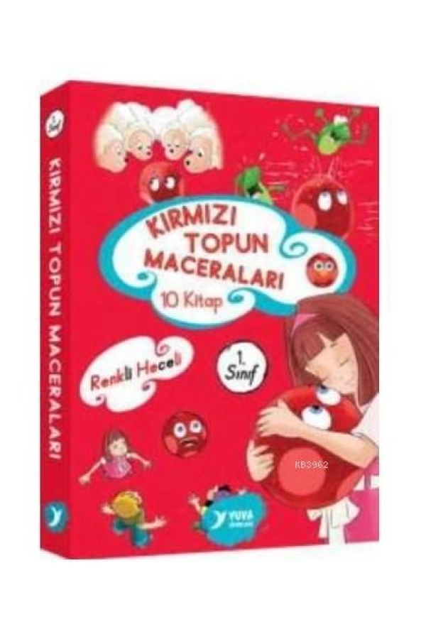 Kırmızı Topun Maceraları (10 Kitap Takım) 1. Sınıf El Yazılı Renkli Heceli