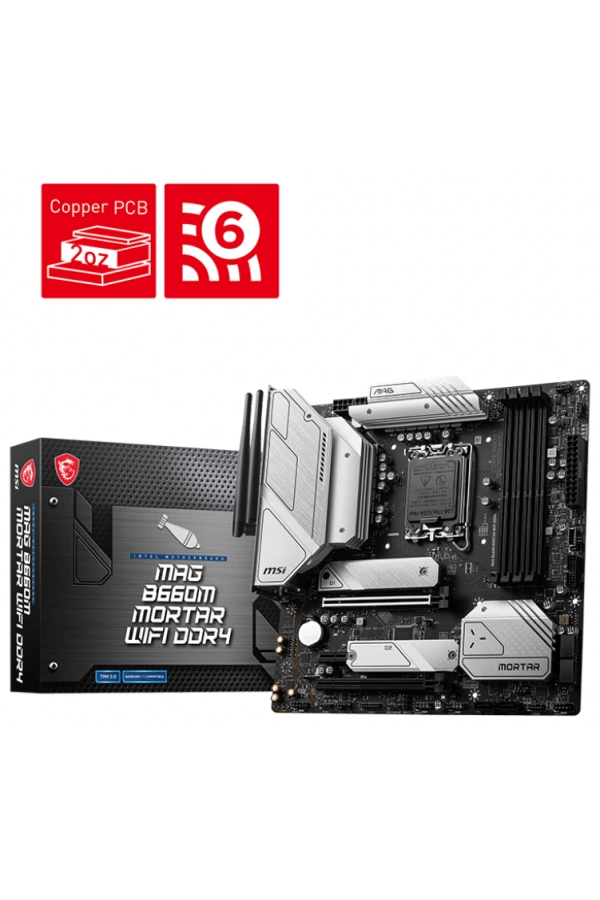 MSI MAG B660M MORTAR WIFI DDR4 4800(OC) Mhz  mATX