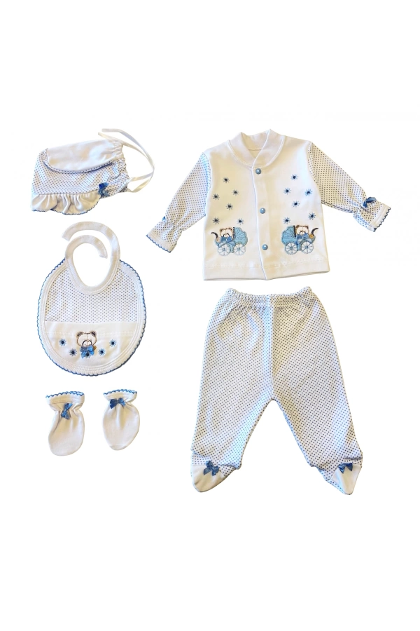 Sema Bebe 5li Premature Puanlı Set - Açık Mavi 8682476853155