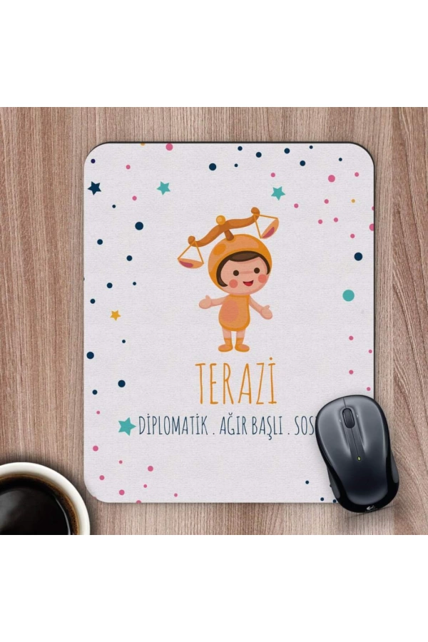 Terazi Burçlarına Özel Sevimli Mouse Pad