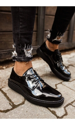 CH001 Rugan Siyah Taban Erkek Ayakkabı SIYAH