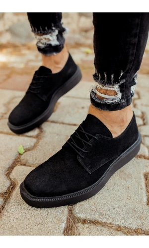 CH001 Süet Siyah Taban Erkek Ayakkabı SIYAH