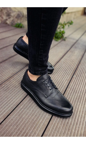 CH003 ST Hakiki Deri Erkek Ayakkabı SIYAH