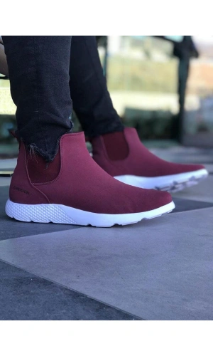 CH049 Süet BT Erkek Bot BORDO