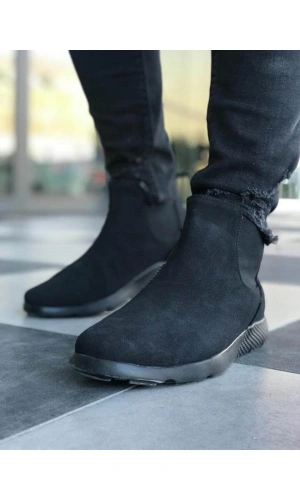 CH049 Süet ST  Erkek Bot SIYAH