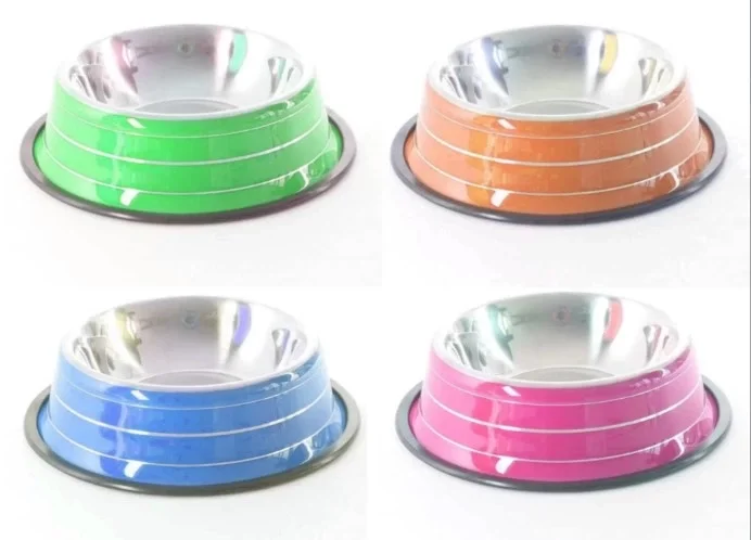 Kedi Köpek Paslanmaz Çelik Renkli Mama Su Kabı 22cm HB1033