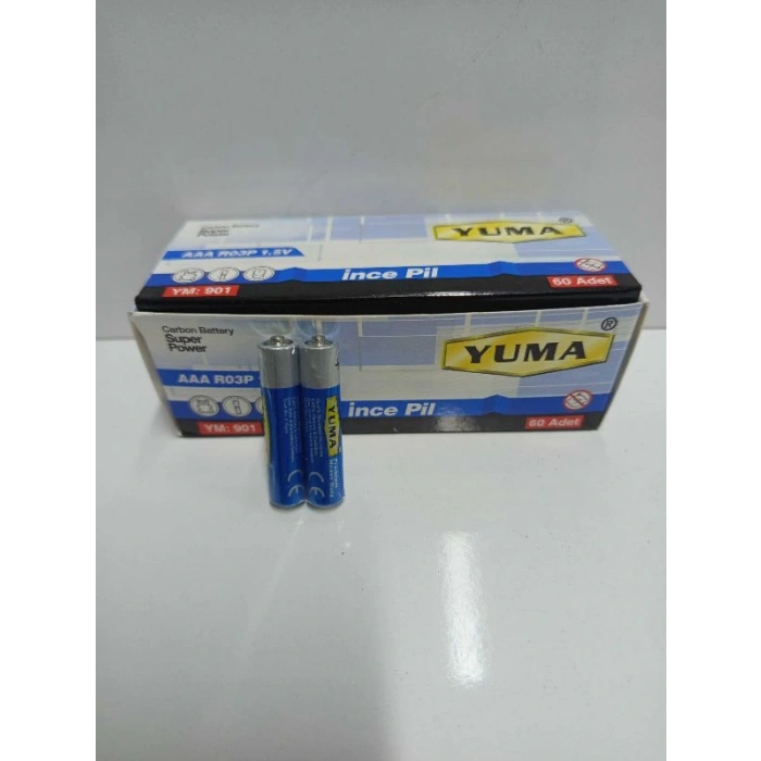 İnce Pil AAA R03P 1.5V YM-901 pk:60ad