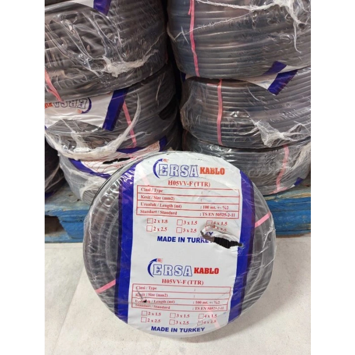 Kablo TTR 3x2,5 100MT Siyah ERSA